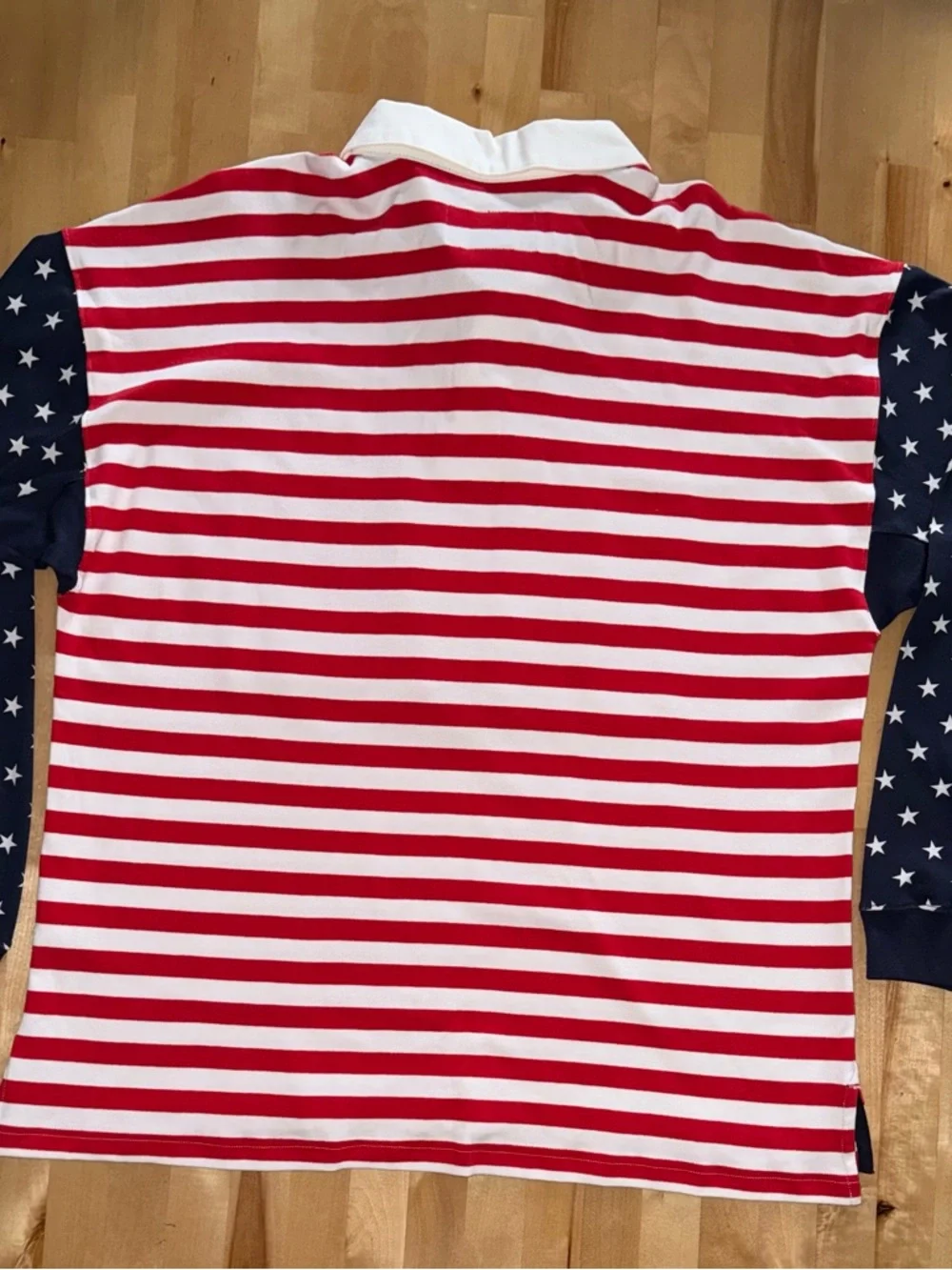chubbies USA Striped Rugby Shirt Patriotic Stars & Stripes LS Polo Large NWT - Picture 5 of 7